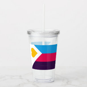 Verre En Acrylique Drapeau de fierté polyamoureuse tricolore de Slipp