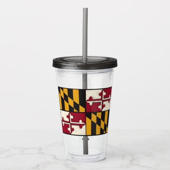 Verre En Acrylique Drapeau de l'État du Maryland (Devant)