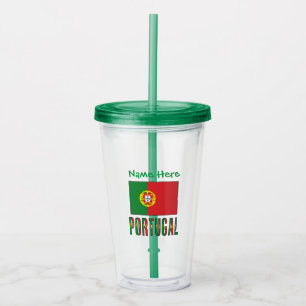 Verre En Acrylique Drapeau portugais vert personnalisation Portugal 