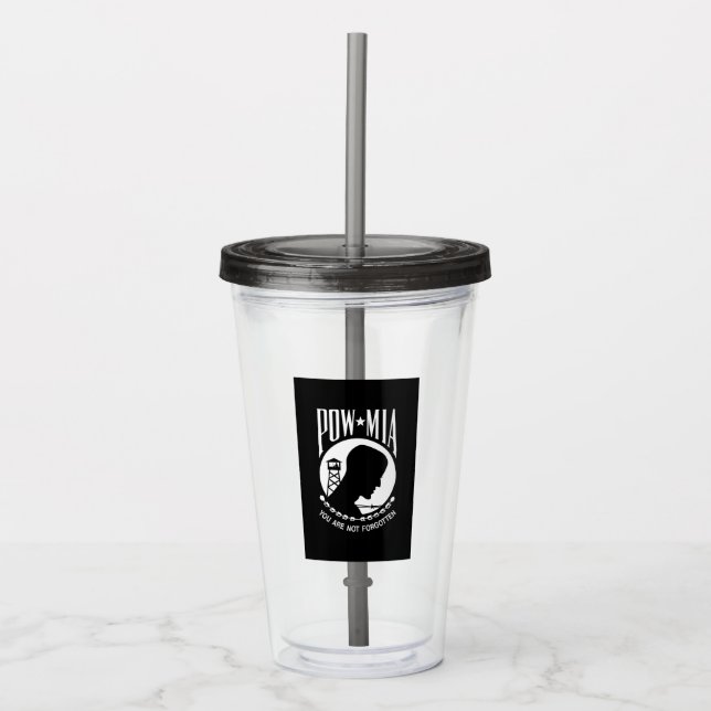 Verre En Acrylique Drapeau POW MIA : Soldats disparus de la guerre du (Devant)