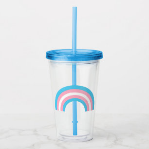 Verre En Acrylique Drapeau Transgenre Rainbow Pride