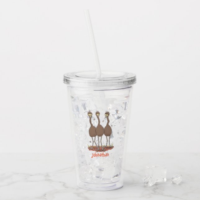 Verre En Acrylique Drôle dessin animé du trio australien emu (Devant glace)