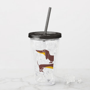 Verre En Acrylique Drôle mignon dachshund pour parent chien long