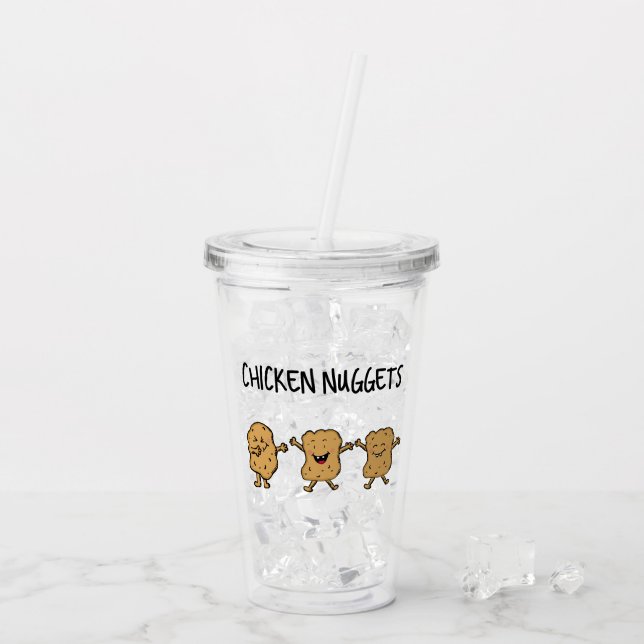 Verre En Acrylique Drôle Nuggets de poulet (Dos glace)