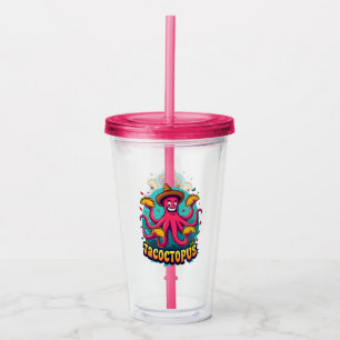 Verre En Acrylique Drôle Taco Octopus Cartoon Alimentation Pun