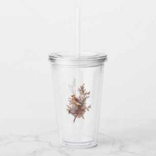 Verre En Acrylique Écirage de cèdre Audubon Songbirds à Juniper