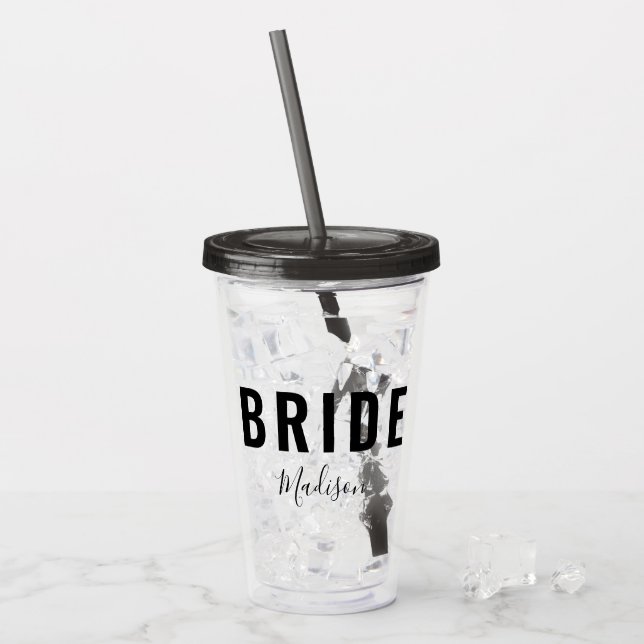 Verre En Acrylique Écriture manuscrite Black Bride moderne personnali (Devant glace)