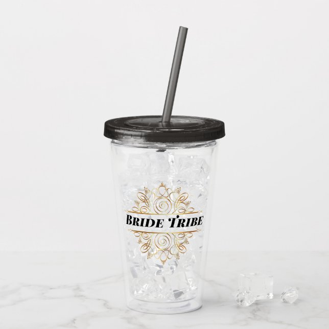 Verre En Acrylique Elégant cadre Gold Filigree| Mariage Monogramme (Dos glace)