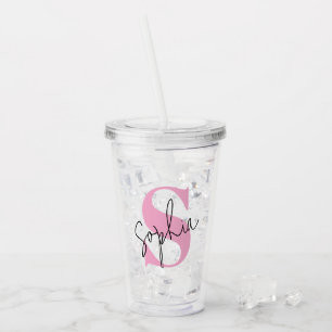 Verre En Acrylique Élégant monogramme tondeuse acrylique personnalisé