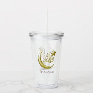 Verre En Acrylique Élégante étoile de l'Aïd Moubarak Gold Moon