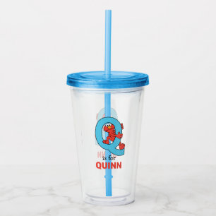 Verre En Acrylique Elmo Alphabet Bleu Q