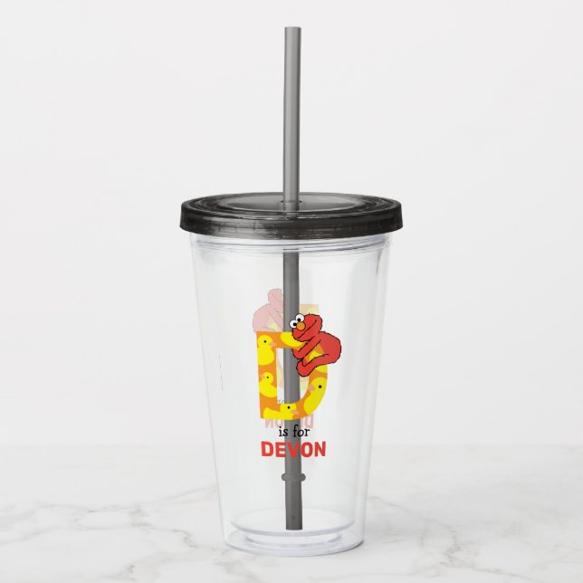 Verre En Acrylique Elmo Alphabet | D Canard (Devant)