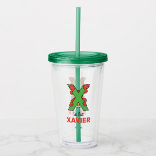 Verre En Acrylique Elmo Alphabet Vert X