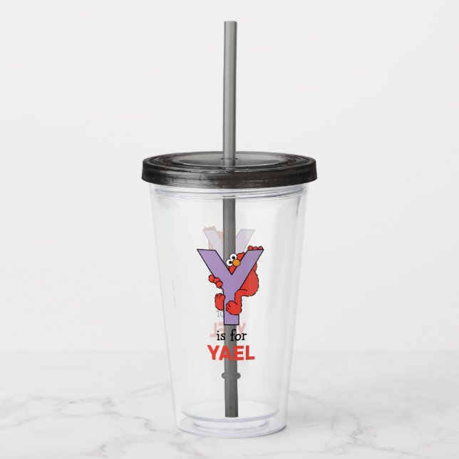 Verre En Acrylique Elmo Alphabet | Y Violet (Devant)