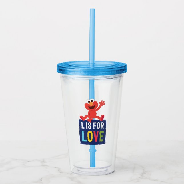Verre En Acrylique Elmo | L est pour l'amour (Devant)