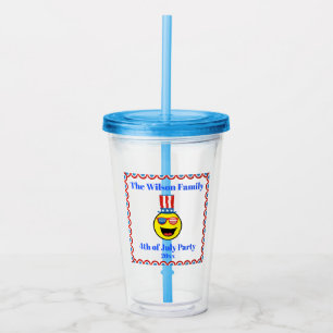 Verre En Acrylique Emoji, Cool du parti 4 juillet