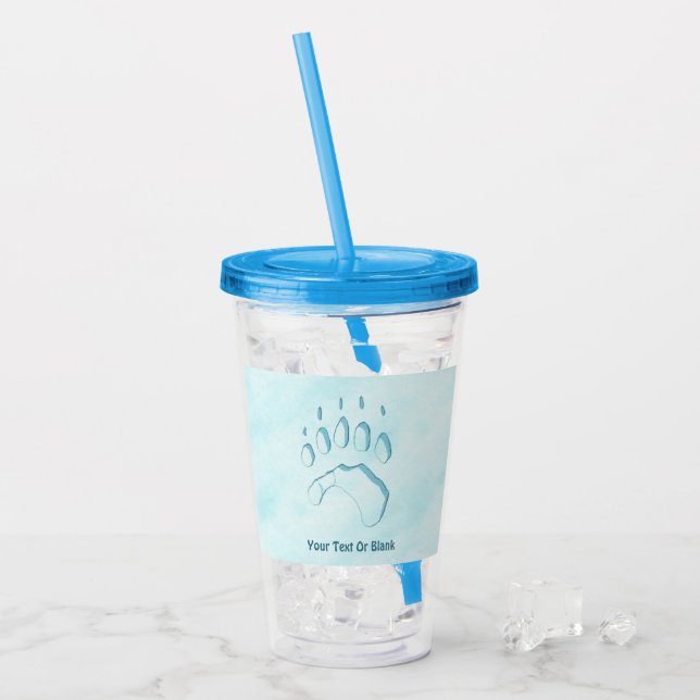 Verre En Acrylique Empreinte de patte d'ours polaire (Devant glace)