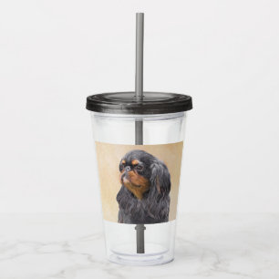 Verre En Acrylique English Toy Spaniel Peinture Animal Art original