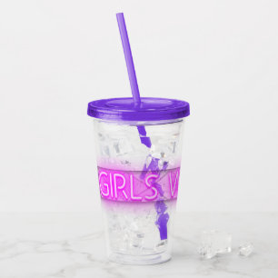 Verre En Acrylique Enseigne néon WEEK-END ENTRE FILLES