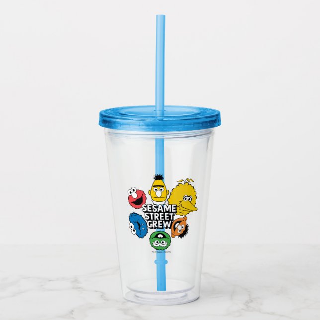 Verre En Acrylique Équipe de Sesame Street (Devant)