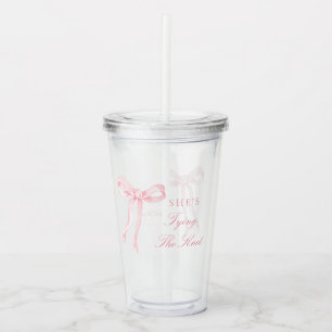 Verre En Acrylique Faveurs de douche de mariée Nœud Rose Elle Noue