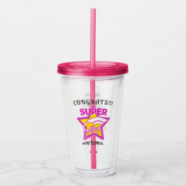Verre En Acrylique Félicats Super Grad Rose avec étoiles - Editable
