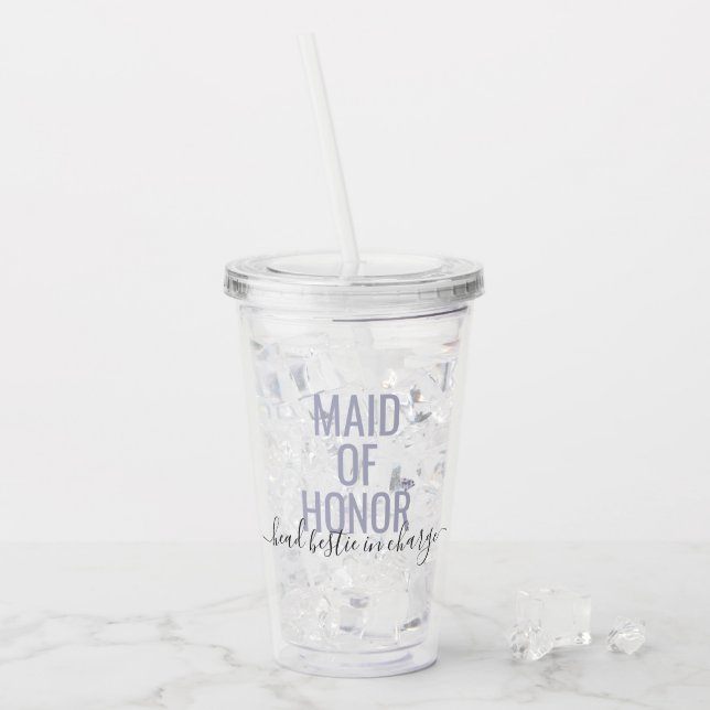 Verre En Acrylique Femme d'honneur Bestie responsable de l'HBIC Nom p (Devant glace)