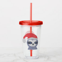 Verre En Acrylique Fente de Noël avec chapeau de Noël