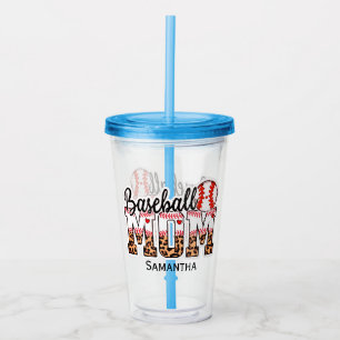 Verre En Acrylique Fière Maman de Baseball - Enthousiaste de la Journ