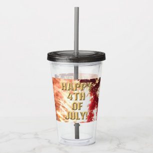 Verre En Acrylique Fireworks 12 4 juillet agitateur acrylique