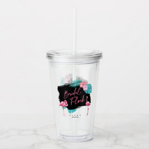 Verre En Acrylique Flamingo Demoiselle d'Honneur Troupeau de Mariée I
