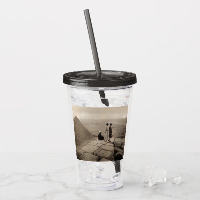 Verre En Acrylique Flapper Girls Sunrise Khufu Pyramid, Égypte 1920 (Devant glace)