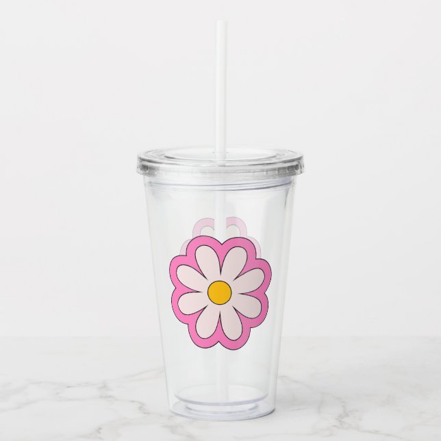 Verre En Acrylique Fleur (Devant)