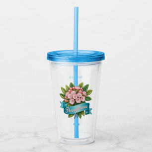 Verre En Acrylique Fleur de l'État de Pennsylvanie Personnalisée