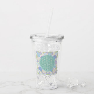 Verre En Acrylique fleur de vie,