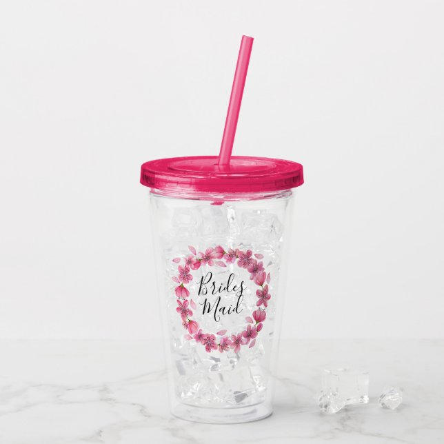 Verre En Acrylique Fleurs de cerisiers roses (Dos glace)
