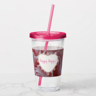 Verre En Acrylique Fleurs de velours rose Mallow