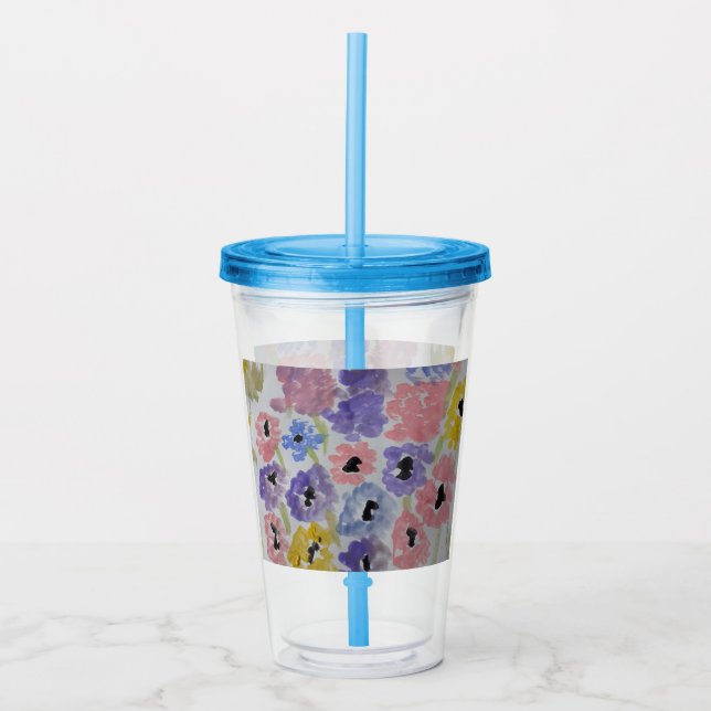 Verre En Acrylique Fleurs sauvages d'été (Devant)
