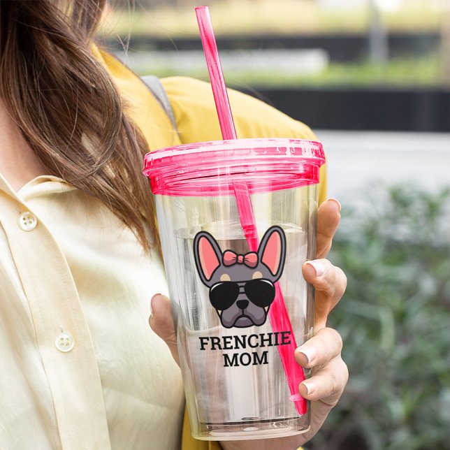 Verre En Acrylique Frenchie Chien Maman Lilac et Tan French Bulldog (Créateur téléchargé)
