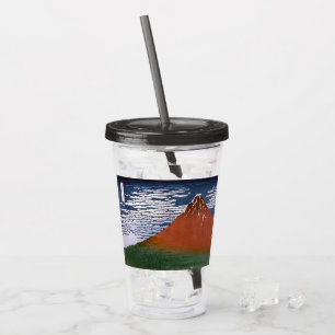 Verre En Acrylique Fuji rouge, Aka Fujiyama Volcan Katsushika Hokusai