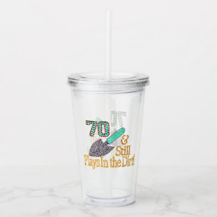 Verre En Acrylique Fun Humour Gardening 70e fête d'anniversaire
