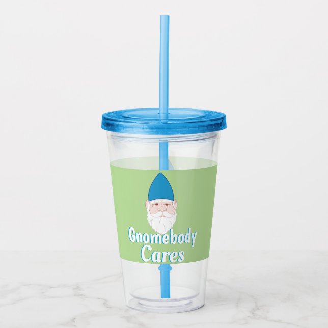 Verre En Acrylique Funny Gnomebody Cares Garden Gnome (Devant)