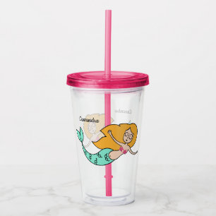 Verre En Acrylique Funny Mermaid tondeuse de nom personnalisé