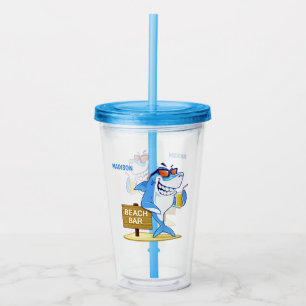 Verre En Acrylique Funny Shark nom personnalisé tumbler