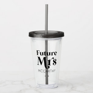Verre En Acrylique Futur Madame Custom Nom Mariée Pour Devenir Fiancé