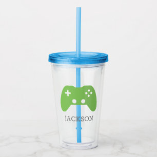 Verre En Acrylique Gamer de contrôleur de jeu vidéo vert personnalisé