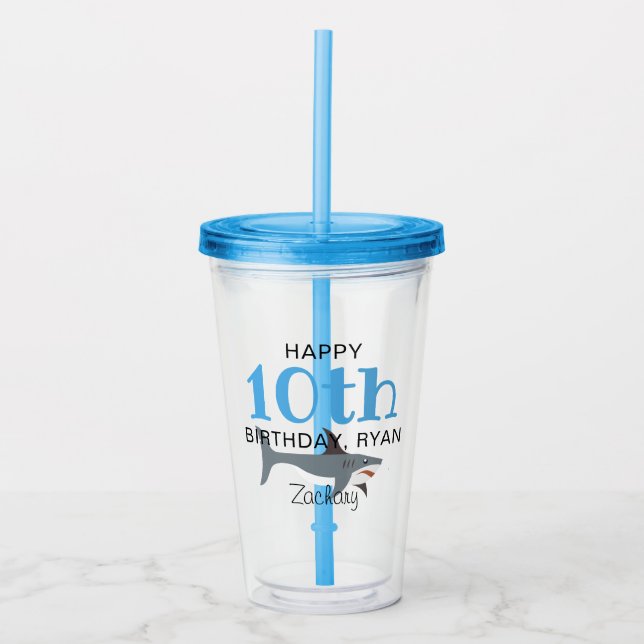 Verre En Acrylique Garçons Anniversaire Fête Âge Faveur personnalisée (Devant)