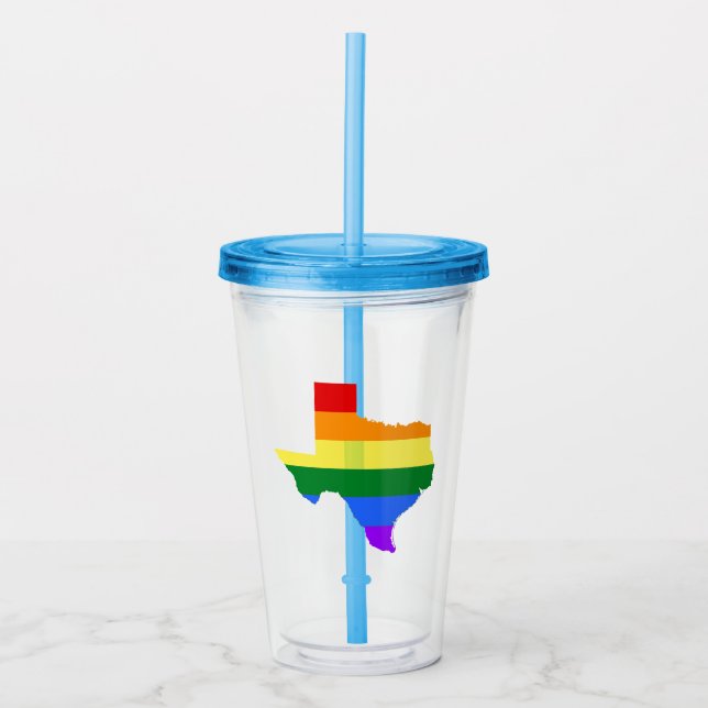 Verre En Acrylique Gay pride| Texas Rainbow (Devant)