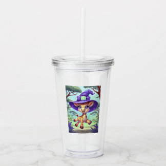 Verre En Acrylique Giraffe Cute Witchy