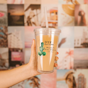 Verre En Acrylique Glam Cactus Fiesta   Monogram Bachelorette